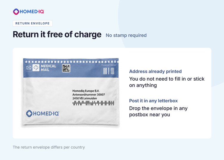 Homediq Rückumschlag mit Werbeantwort der Deutschen Post, kostenlose Rücksendung ohne Briefmarke.